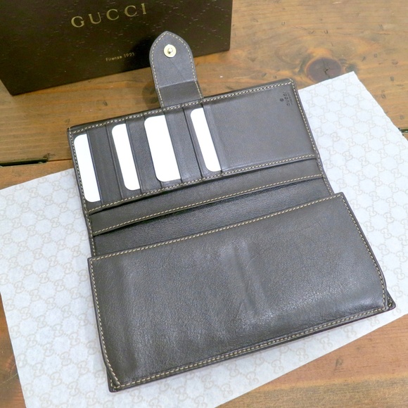 GUCCI Vintage Lovely Heart Continental Wallet GG Monogram Canvas Leather and Box - Picture 10 of 15